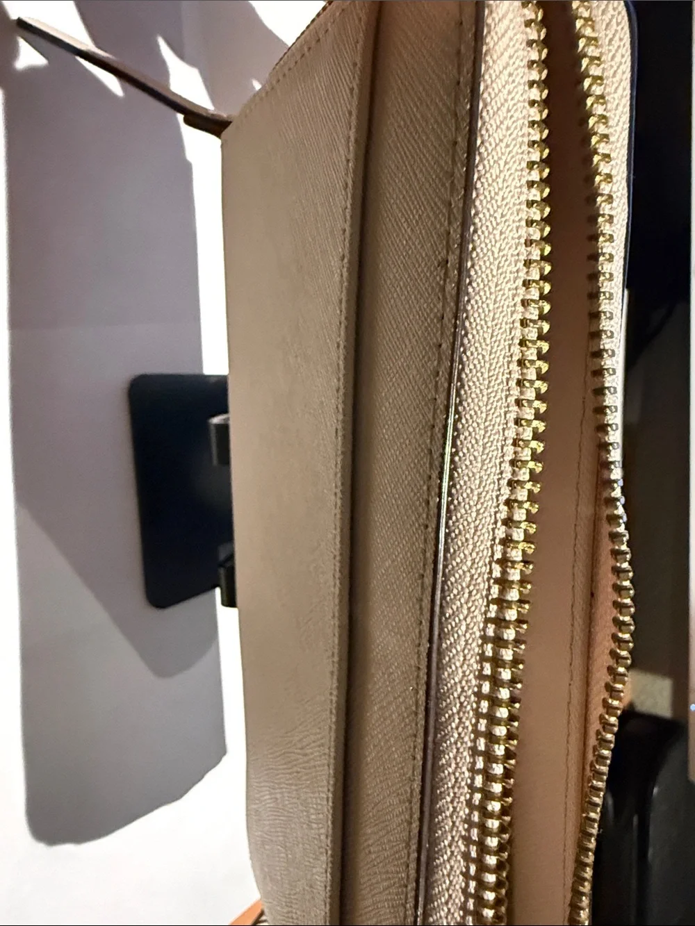 Kate Spade Saffiano Leather Zip-Around Continental Wallet - Beige